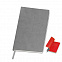 Бизнес-блокнот "Funky", 130*210 мм, серый, красный форзац, мягкая обложка, блок-линейка с логотипом  заказать по выгодной цене в кибермаркете AvroraStore