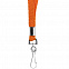 Лента с карабином Colorplan, оранжевая с логотипом  заказать по выгодной цене в кибермаркете AvroraStore