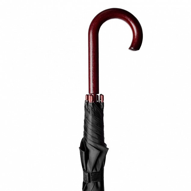 Зонт-трость Standard, черный с логотипом  заказать по выгодной цене в кибермаркете AvroraStore