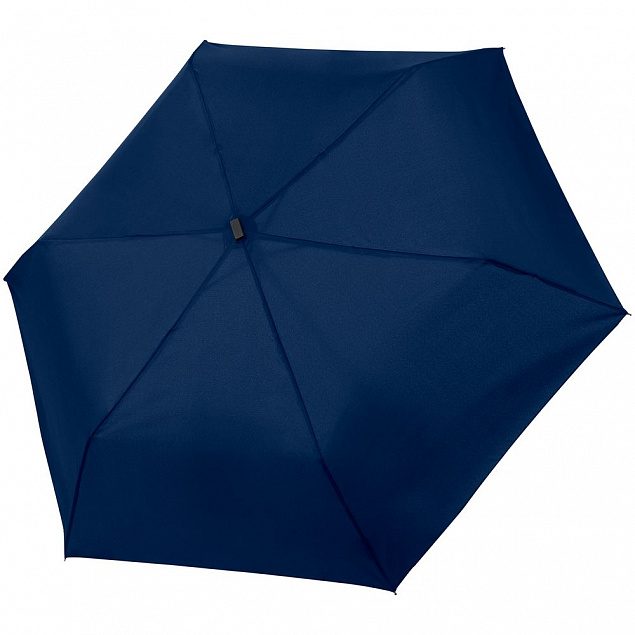 Зонт складной Mini Hit Flach, темно-синий с логотипом  заказать по выгодной цене в кибермаркете AvroraStore