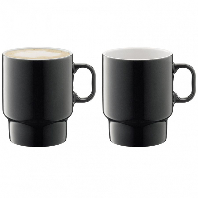 Набор чашек для капучино Utility, серый с логотипом  заказать по выгодной цене в кибермаркете AvroraStore