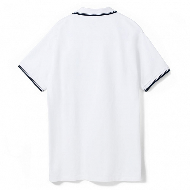 Рубашка поло мужская с контрастной отделкой Practice 270, белый/темно-синий с логотипом  заказать по выгодной цене в кибермаркете AvroraStore
