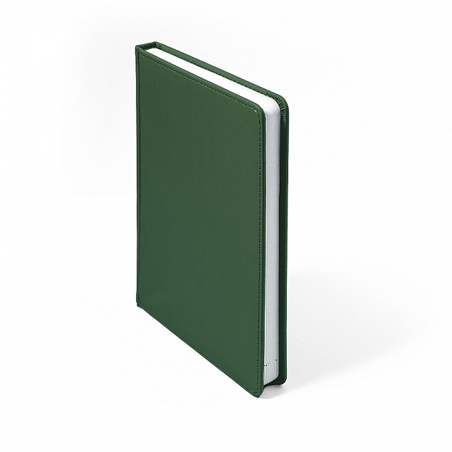Ежедневник недатированный Campbell, А5,  темно-зеленый, белый блок с логотипом  заказать по выгодной цене в кибермаркете AvroraStore