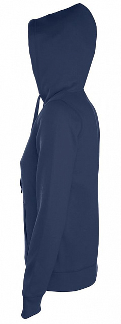Толстовка женская на молнии с капюшоном Seven Women 290, темно-синяя с логотипом  заказать по выгодной цене в кибермаркете AvroraStore