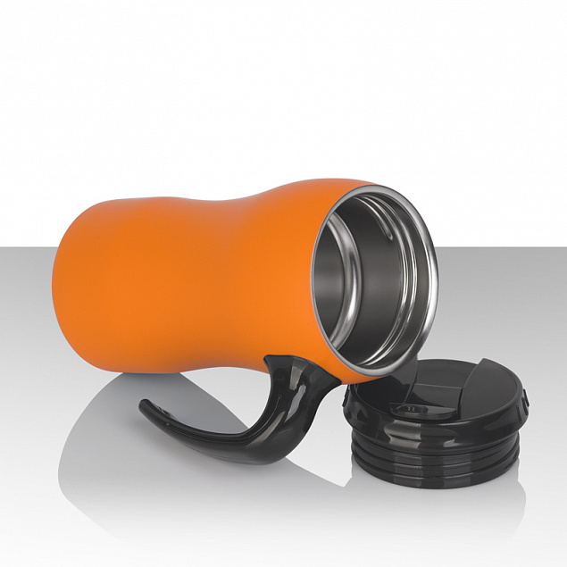 Термокружка "Атлас"с покрытием soft touch, 0,45л., оранжевая с логотипом  заказать по выгодной цене в кибермаркете AvroraStore