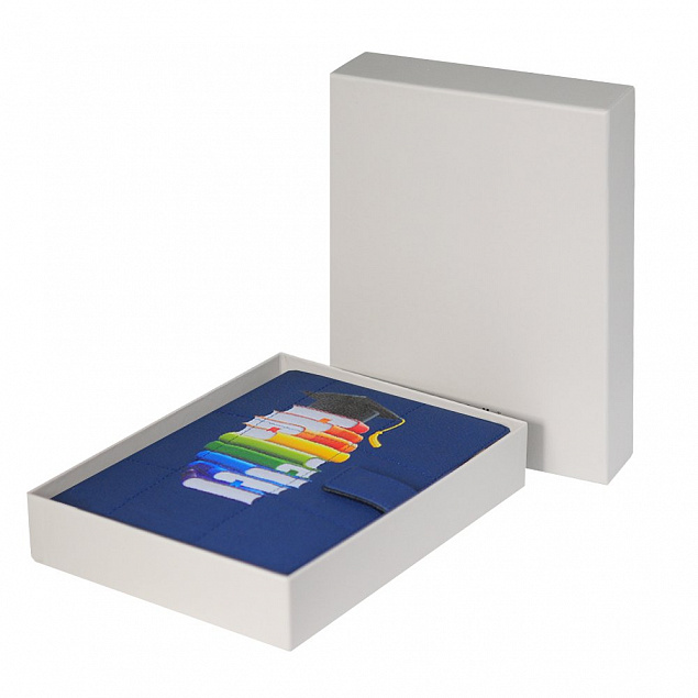 Ежедневник-портфолио Royal, синий, эко-кожа, недатированный кремовый блок, подарочная коробка с логотипом  заказать по выгодной цене в кибермаркете AvroraStore