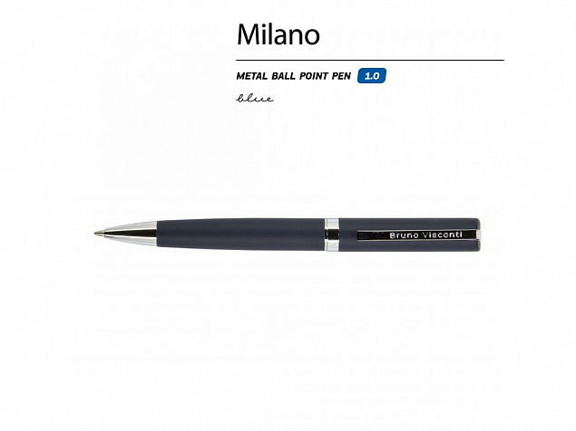 Ручка металлическая шариковая «Milano» с логотипом  заказать по выгодной цене в кибермаркете AvroraStore