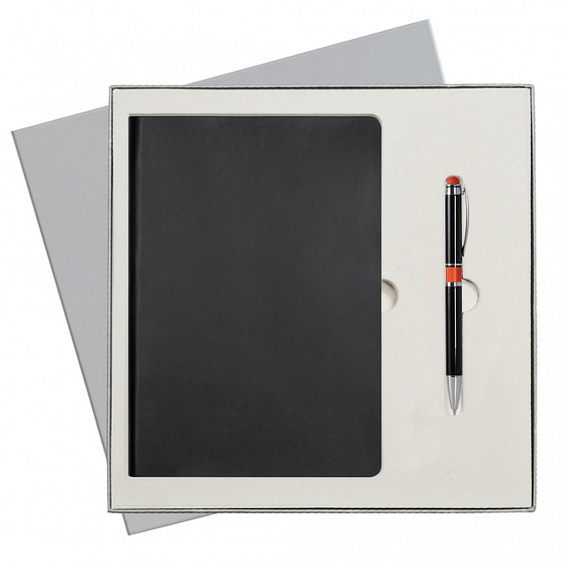 Подарочный набор Portobello/Latte черный-2 (Ежедневник недат А5, Ручка) беж. ложемент с логотипом  заказать по выгодной цене в кибермаркете AvroraStore