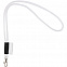 Шнурок для бейджа Tube Long, белый с логотипом  заказать по выгодной цене в кибермаркете AvroraStore
