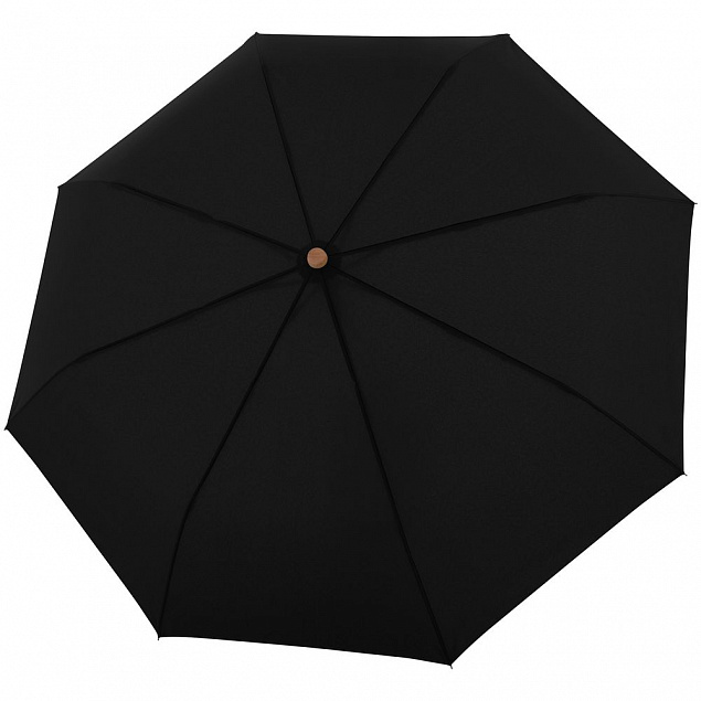 Зонт складной Nature Mini, черный с логотипом  заказать по выгодной цене в кибермаркете AvroraStore