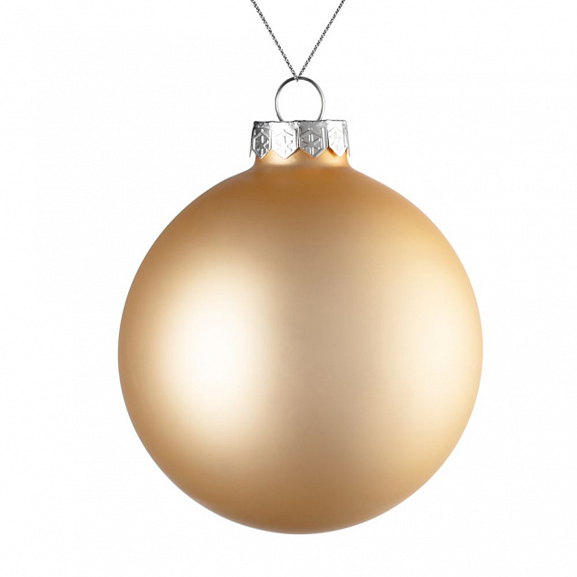 Елочный шар Finery Matt, 10 см, матовый золотистый с логотипом  заказать по выгодной цене в кибермаркете AvroraStore