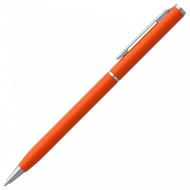 Ручка шариковая Hotel Chrome, ver.2, оранжевая с логотипом  заказать по выгодной цене в кибермаркете AvroraStore
