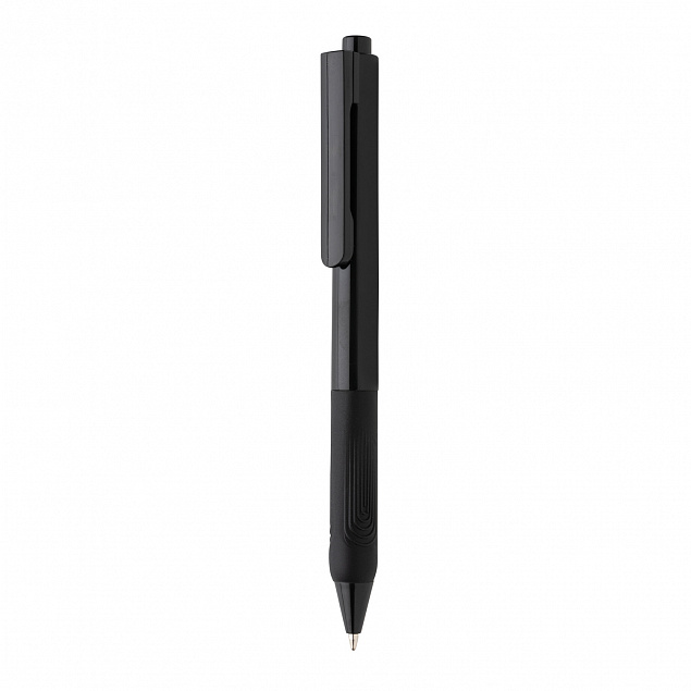Ручка X9 с глянцевым корпусом и силиконовым грипом с логотипом  заказать по выгодной цене в кибермаркете AvroraStore