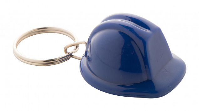 Брелок каска, синий с логотипом  заказать по выгодной цене в кибермаркете AvroraStore