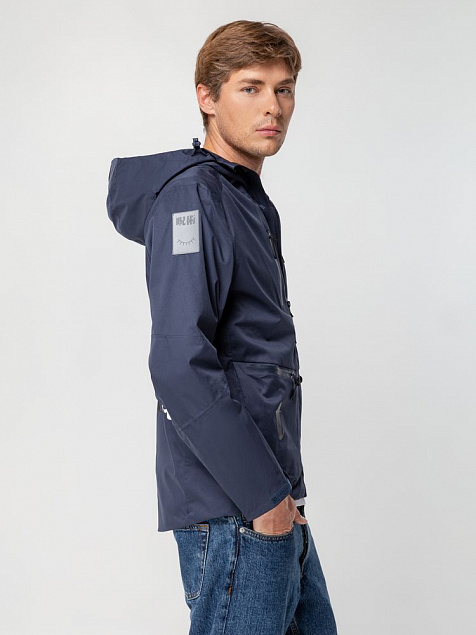 Куртка унисекс Kokon, темно-синяя с логотипом  заказать по выгодной цене в кибермаркете AvroraStore