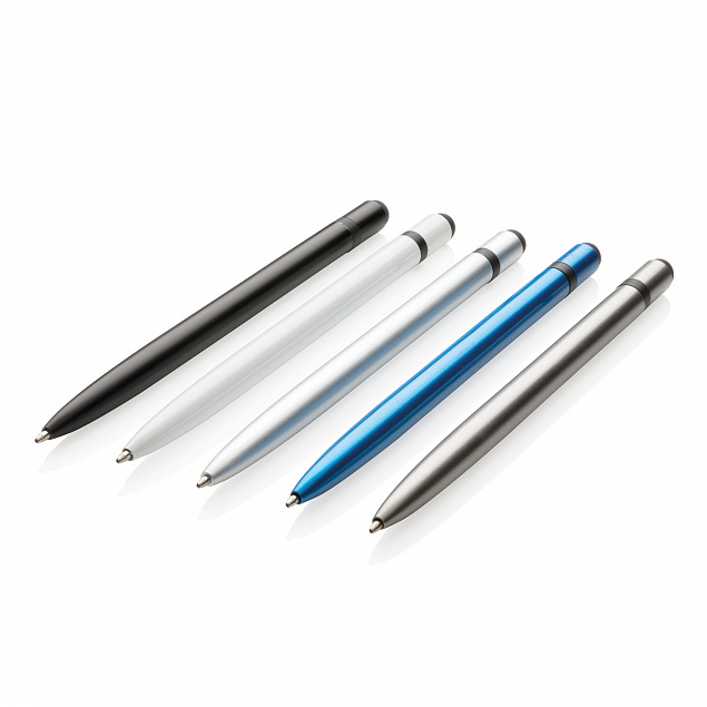Металлическая ручка-стилус Slim, серебряный с логотипом  заказать по выгодной цене в кибермаркете AvroraStore