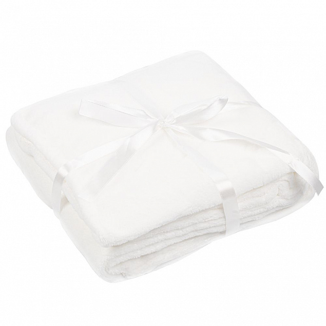 Плед Plush, белый с логотипом  заказать по выгодной цене в кибермаркете AvroraStore