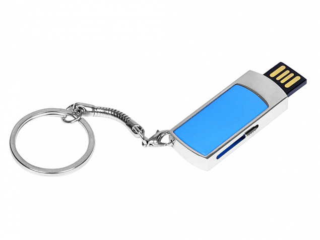 USB 2.0- флешка на 64 Гб с выдвижным механизмом и мини чипом с логотипом  заказать по выгодной цене в кибермаркете AvroraStore