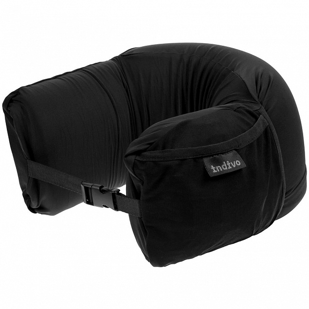 Дорожная подушка supSleep, черная с логотипом  заказать по выгодной цене в кибермаркете AvroraStore