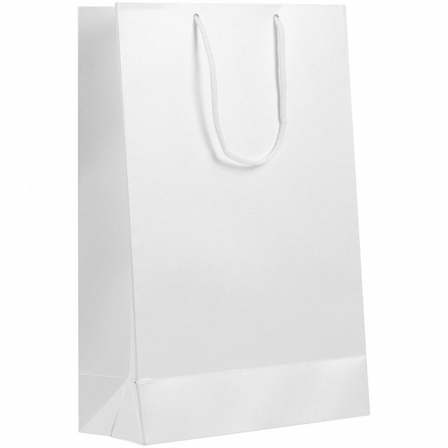 Пакет бумажный «Блеск», средний, белый с логотипом  заказать по выгодной цене в кибермаркете AvroraStore