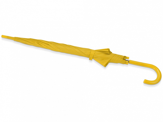 Зонт-трость полуавтоматический с пластиковой ручкой, желтый с логотипом  заказать по выгодной цене в кибермаркете AvroraStore