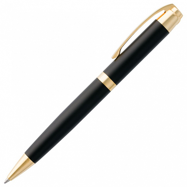 Ручка шариковая Razzo Gold, черная с логотипом  заказать по выгодной цене в кибермаркете AvroraStore