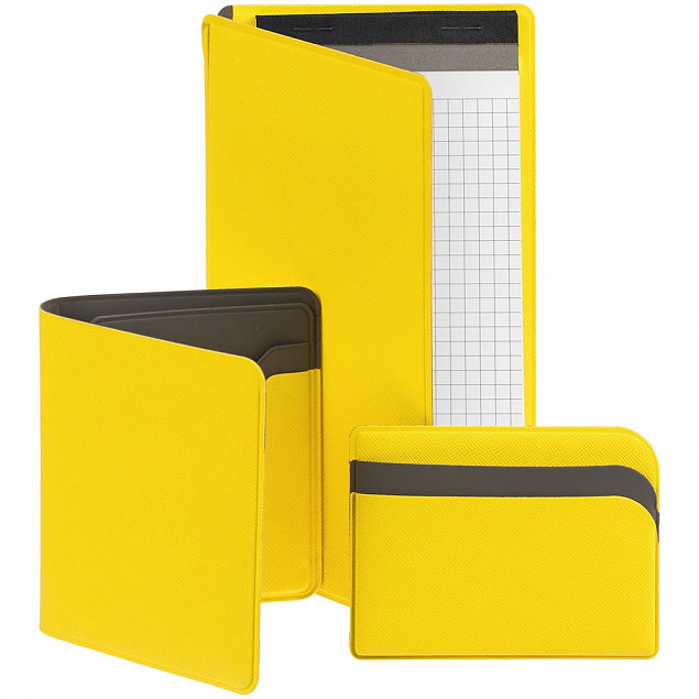 Чехол для карточек Dual, желтый с логотипом  заказать по выгодной цене в кибермаркете AvroraStore
