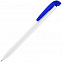Ручка шариковая Favorite, белая с синим с логотипом  заказать по выгодной цене в кибермаркете AvroraStore