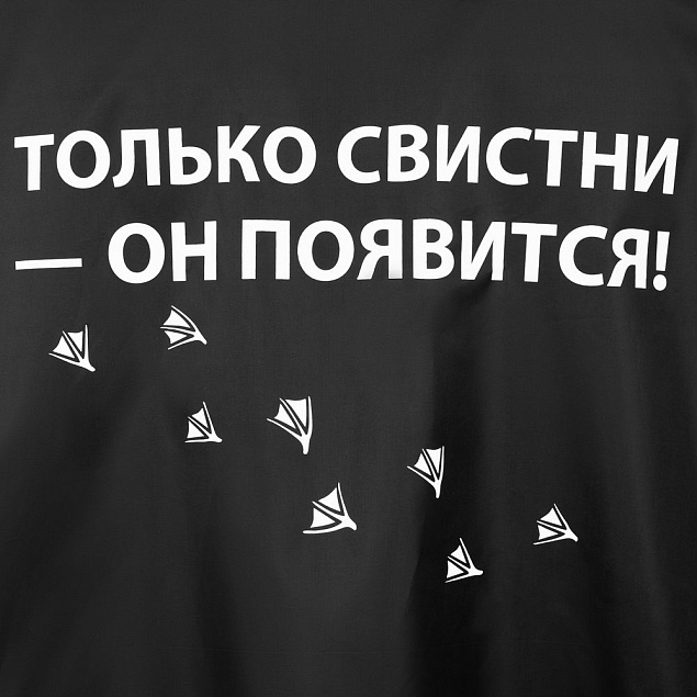 Дождевик «Только свистни», черный с логотипом  заказать по выгодной цене в кибермаркете AvroraStore