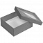 Коробка Teaser с окошком, серая с логотипом  заказать по выгодной цене в кибермаркете AvroraStore