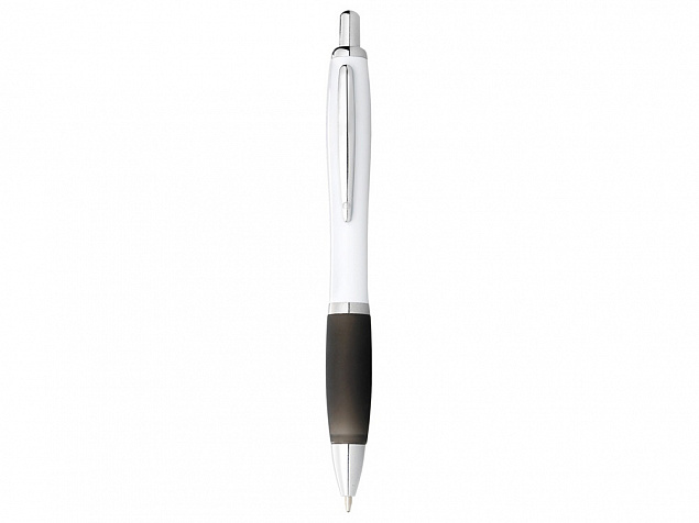 Ручка шариковая Nash, белый/черный, черные чернила с логотипом  заказать по выгодной цене в кибермаркете AvroraStore