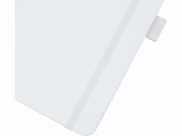 Блокнот Honua форматом A5 из переработанной бумаги с обложкой из переработанного ПЭТ, белый с логотипом  заказать по выгодной цене в кибермаркете AvroraStore
