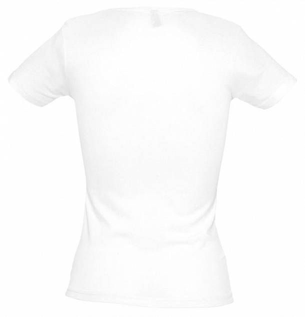 Футболка стретч женская MIAMI 170 белая с логотипом  заказать по выгодной цене в кибермаркете AvroraStore