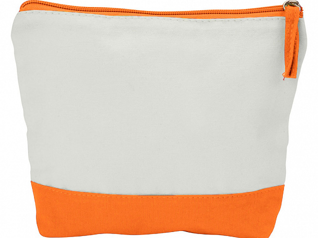 Косметичка хлопковая Cotton, оранжевый с логотипом  заказать по выгодной цене в кибермаркете AvroraStore