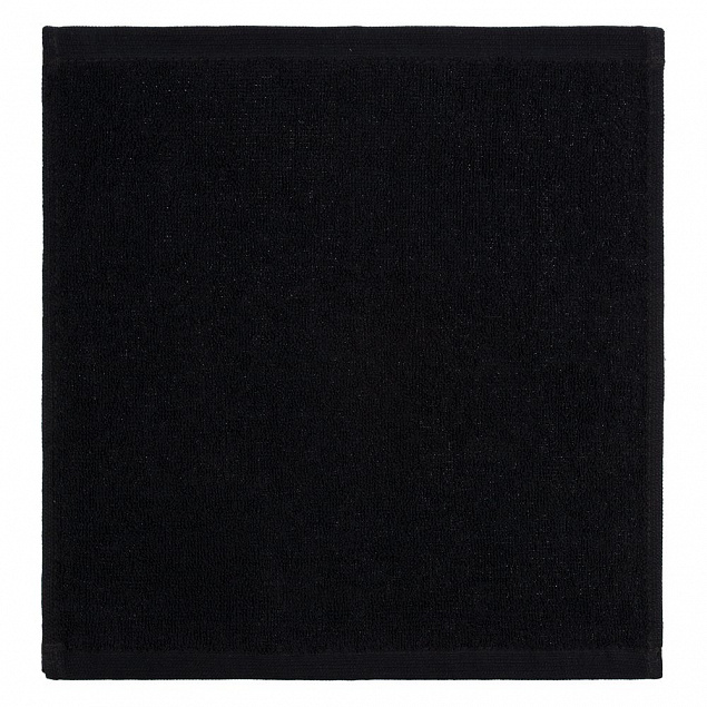 Полотенце махровое «Юнона», малое, черное с логотипом  заказать по выгодной цене в кибермаркете AvroraStore