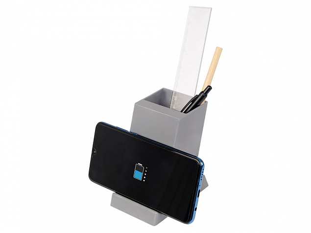 Настольное беспроводное зарядное устройство «Glow Box» с логотипом  заказать по выгодной цене в кибермаркете AvroraStore