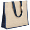 Холщовая сумка для покупок Bagari с синей отделкой с логотипом  заказать по выгодной цене в кибермаркете AvroraStore