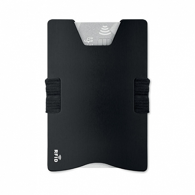 Алюминиевый кард холдер RFID с логотипом  заказать по выгодной цене в кибермаркете AvroraStore