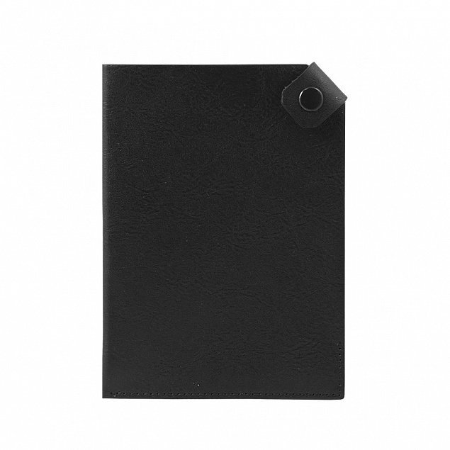 Чехол для паспорта PURE 140*90 мм., застежка на кнопке, натуральная кожа (фактурная), черный с логотипом  заказать по выгодной цене в кибермаркете AvroraStore