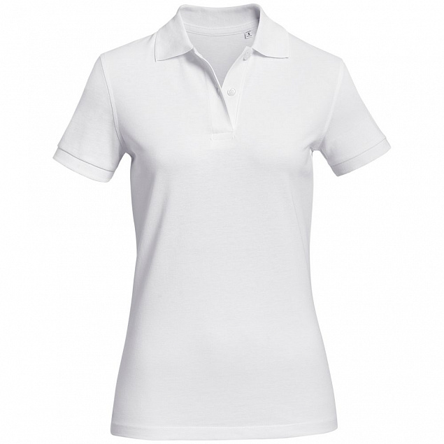 Рубашка поло женская Inspire белая с логотипом  заказать по выгодной цене в кибермаркете AvroraStore