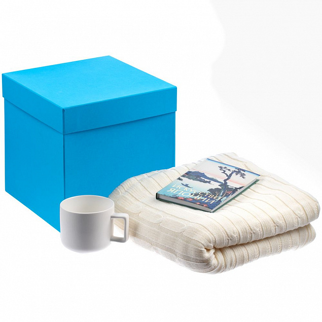 Коробка Cube L, голубая с логотипом  заказать по выгодной цене в кибермаркете AvroraStore