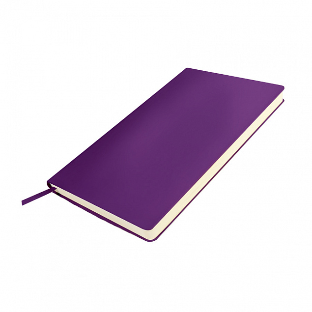 Бизнес-блокнот SMARTI, A5, фиолетовый, мягкая обложка, в клетку с логотипом  заказать по выгодной цене в кибермаркете AvroraStore