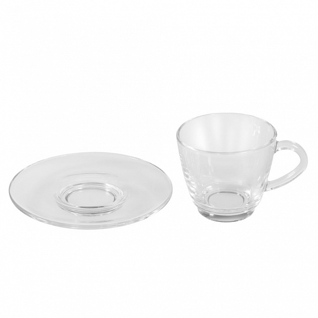 Чайная пара Classic Glass с логотипом  заказать по выгодной цене в кибермаркете AvroraStore
