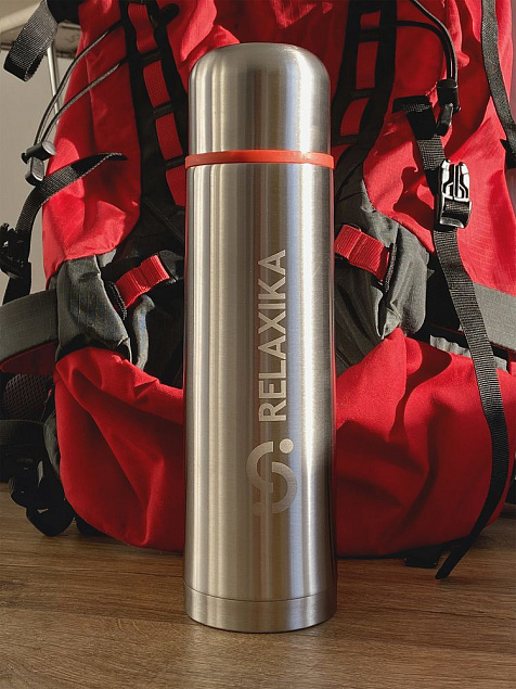 Термос Relaxika 1000, стальной с логотипом  заказать по выгодной цене в кибермаркете AvroraStore