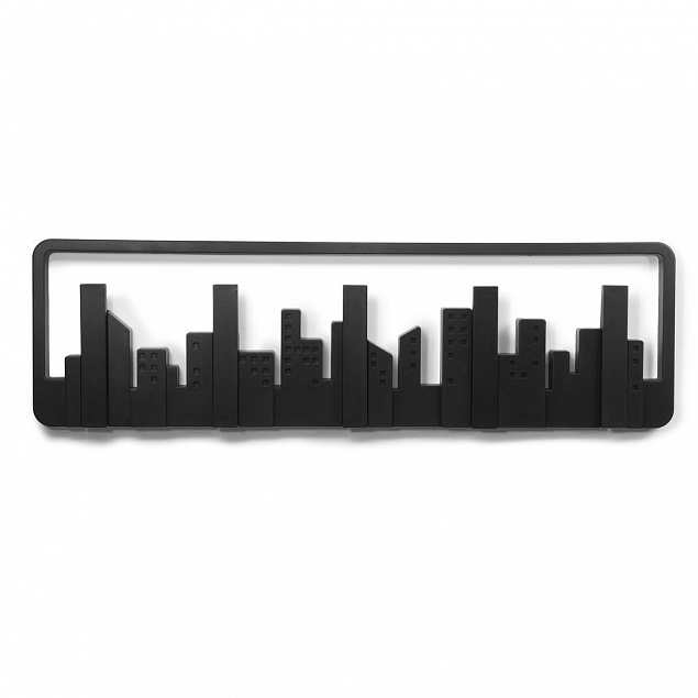 Вешалка настенная Skyline, черная с логотипом  заказать по выгодной цене в кибермаркете AvroraStore