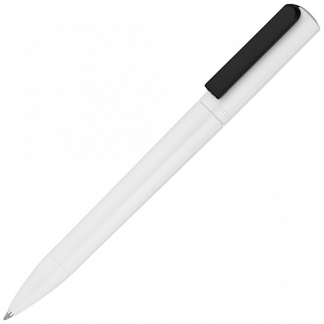 Ручка шариковая Split Neon, белая с черным с логотипом  заказать по выгодной цене в кибермаркете AvroraStore