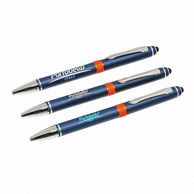 Шариковая ручка Ocean, синяя/оранжевая, для зеркальной лазерной гравировки с логотипом  заказать по выгодной цене в кибермаркете AvroraStore