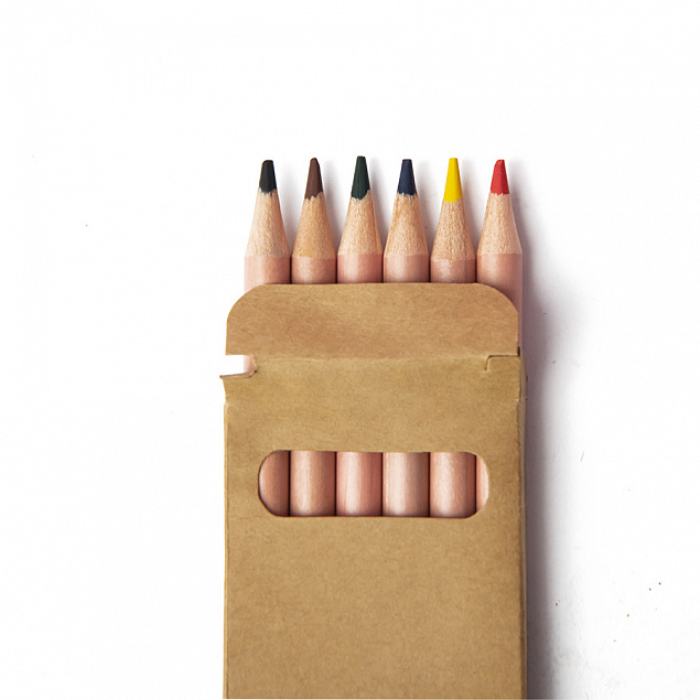 агаНабор цветных карандашей мини TINY,6 цветов с логотипом  заказать по выгодной цене в кибермаркете AvroraStore