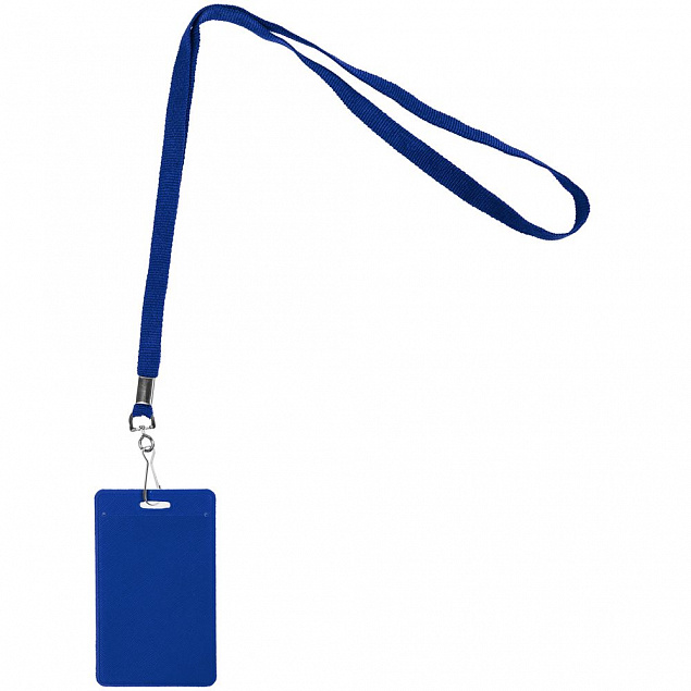 Лента с карабином Colorplan, синяя с логотипом  заказать по выгодной цене в кибермаркете AvroraStore