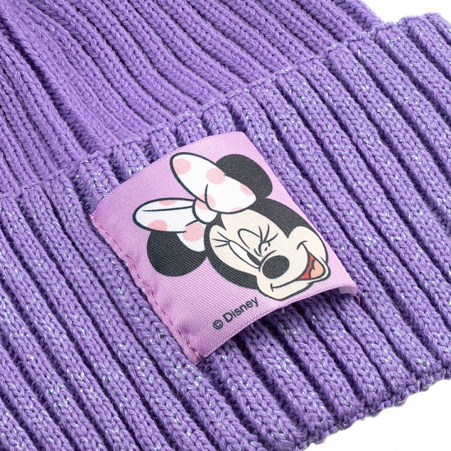 Шапка детская Minnie Mouse, сиреневая с логотипом  заказать по выгодной цене в кибермаркете AvroraStore